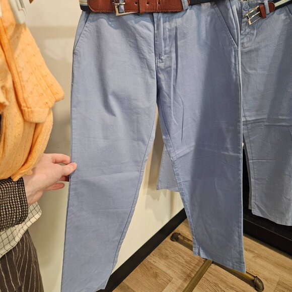 Prinston Chinos Boys Blue Pants w Belt US 8 - Picture 5 of 5